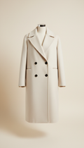 Ivory Double-Breasted Italian Wool Coat