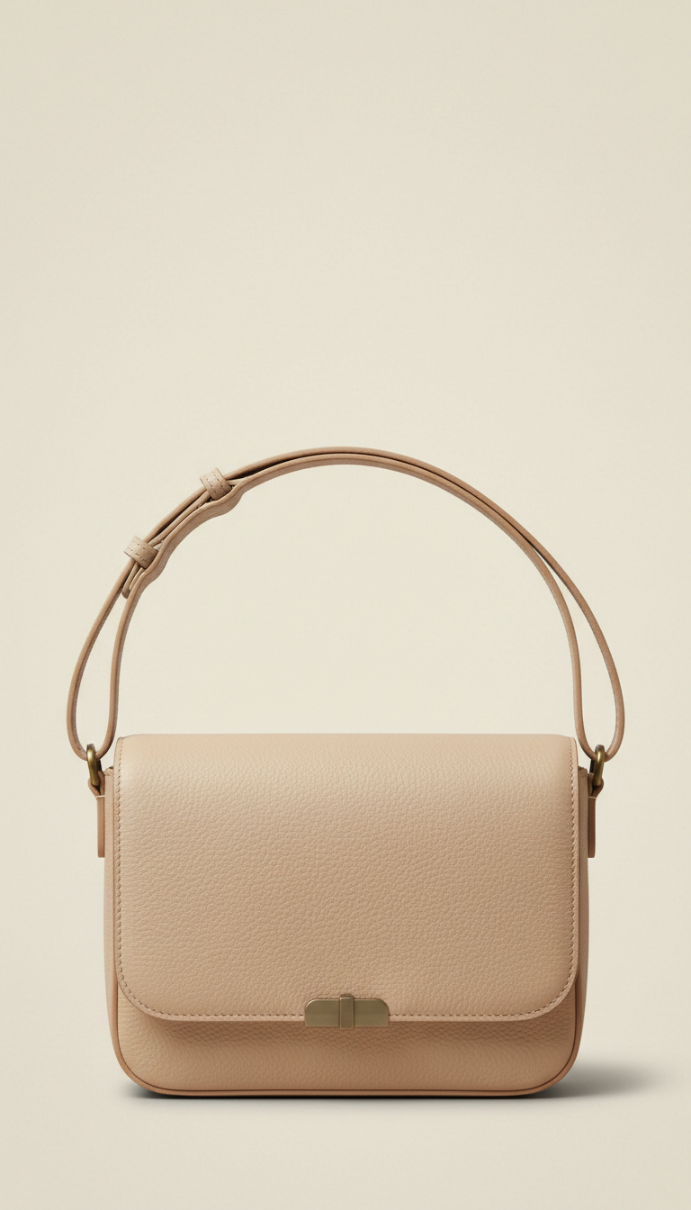 Champagne Sand Leather Crossbody Bag